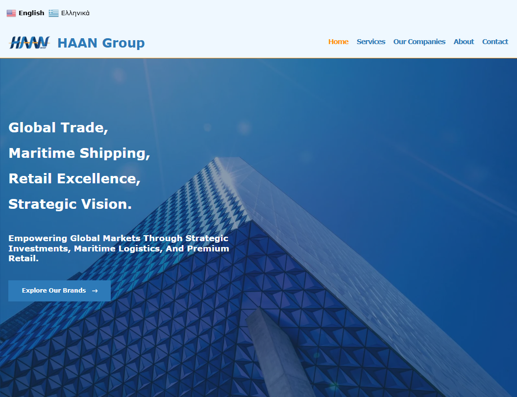 HAAN Group holding site custom corporate web development
